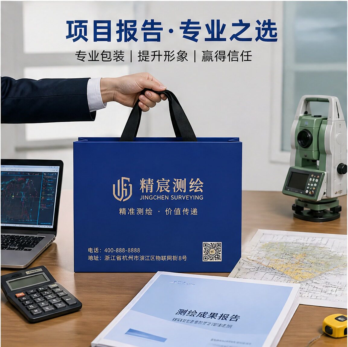 纸袋手提袋工程测绘勘测工程品质资料高档纸袋礼品袋礼盒袋Y590