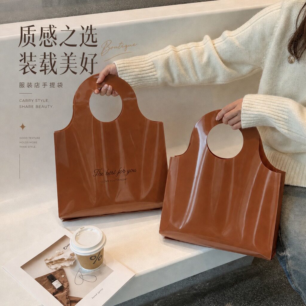 爆款服装店手提袋购物袋定制时尚女装礼品袋加厚塑料包装袋子X370