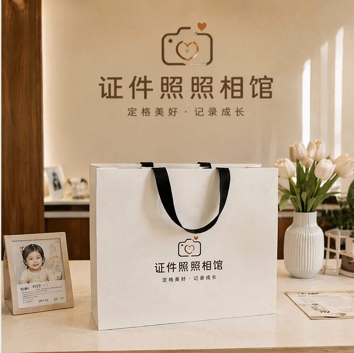 网红伴手礼手提袋证件照清爽喜糖打包袋印字礼品袋大号购物袋Y609