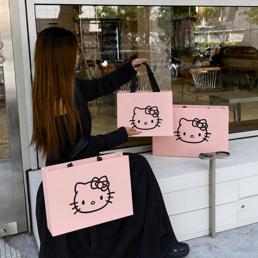 高端服装店手提袋秋冬可爱卡通童装袋大容量定制礼品袋伴手礼Y627