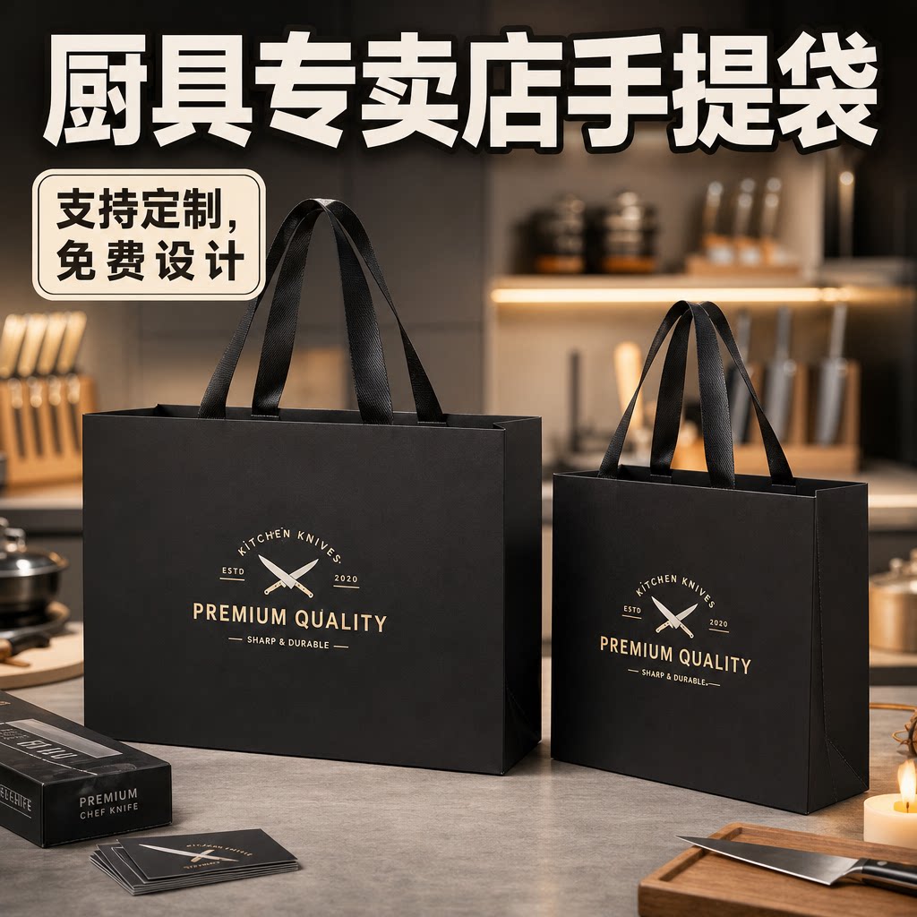 纸袋手提袋刀具厨具品质实用加厚包装袋礼盒礼袋购物袋打包袋Y552