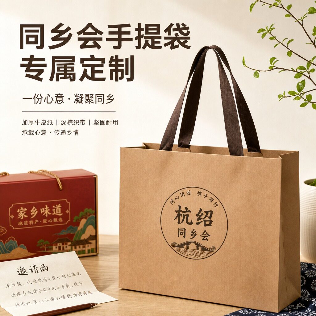 高档纸袋手提袋同乡会纪念袋情谊伴手礼包装袋礼品袋打包袋Y605