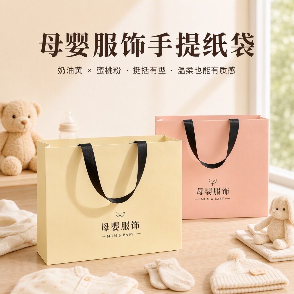 服装店手提袋母婴服饰专柜加厚包装袋品牌服定制购物袋打包袋Y413