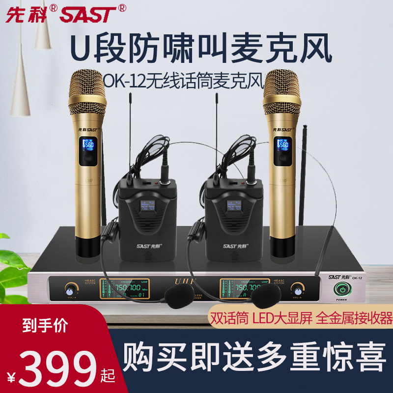 无线话筒一拖二u段家用卡拉ok麦克风专业会议鹅颈头戴式耳麦户外舞台