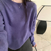 MT397 一善设计羊毛售完不补串珠圆领套头保暖毛衣 含100羊毛