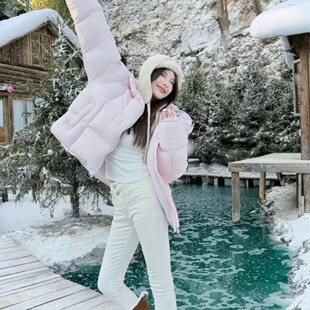 一善双拉链女连帽北方抗寒保暖可爱面包服保暖羽绒服外套SC888