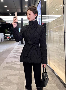 一善小众设计时尚修身显瘦90白鸭绒保暖羽绒服外套(配腰带)25945