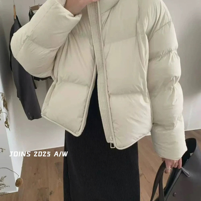 一善家暖加厚高级感时尚小个子白鸭绒面包服保暖羽绒服外套49188g