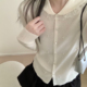 善设计早春甜美韩系精致感娃娃蕾丝领针织开衫 含33羊毛 YH801