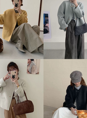 一善高级感时尚气质圆领宽松羊毛外套（含70.2羊毛）YS19-94331