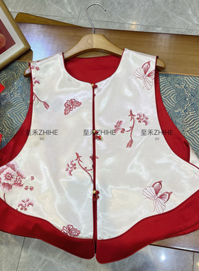 一善设计26年早春上新极简大牌老钱新中式重工绣花马甲YS4-t420