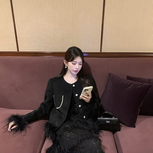 善设计子双面羊绒羊毛外套(配可拆卸毛袖)（含100澳毛）S-LL1899