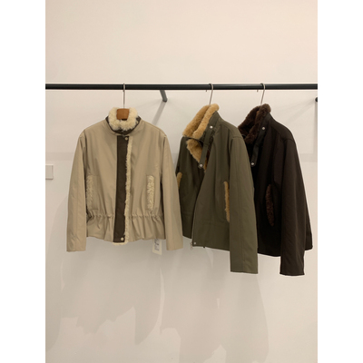 善服饰冬上新休闲保暖加绒派克服夹克短外套(腰绳不可拆卸)98699