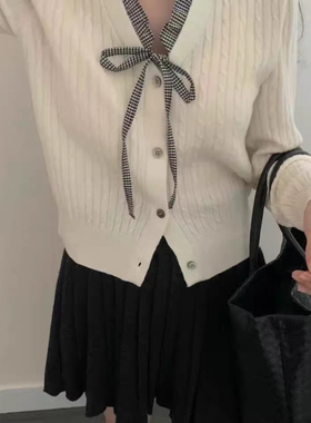 一善26年早春V领百搭显瘦时尚针织开衫86777