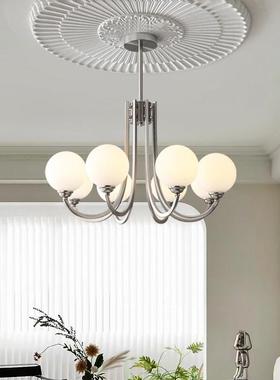 Bowhouse chandeliers, medium-coloured nickel-coloured scaffo