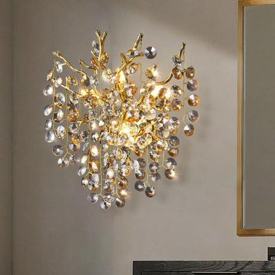 Bedroom headlamps with light luxury crystal walllights, mode