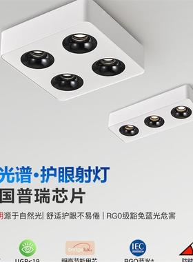 A four-headed urinal lamp with a full spectroscopy living ro