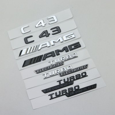 适用奔驰新款C43侧标TURBO ELECTRIFIED叶子板车标改装AMG后尾标