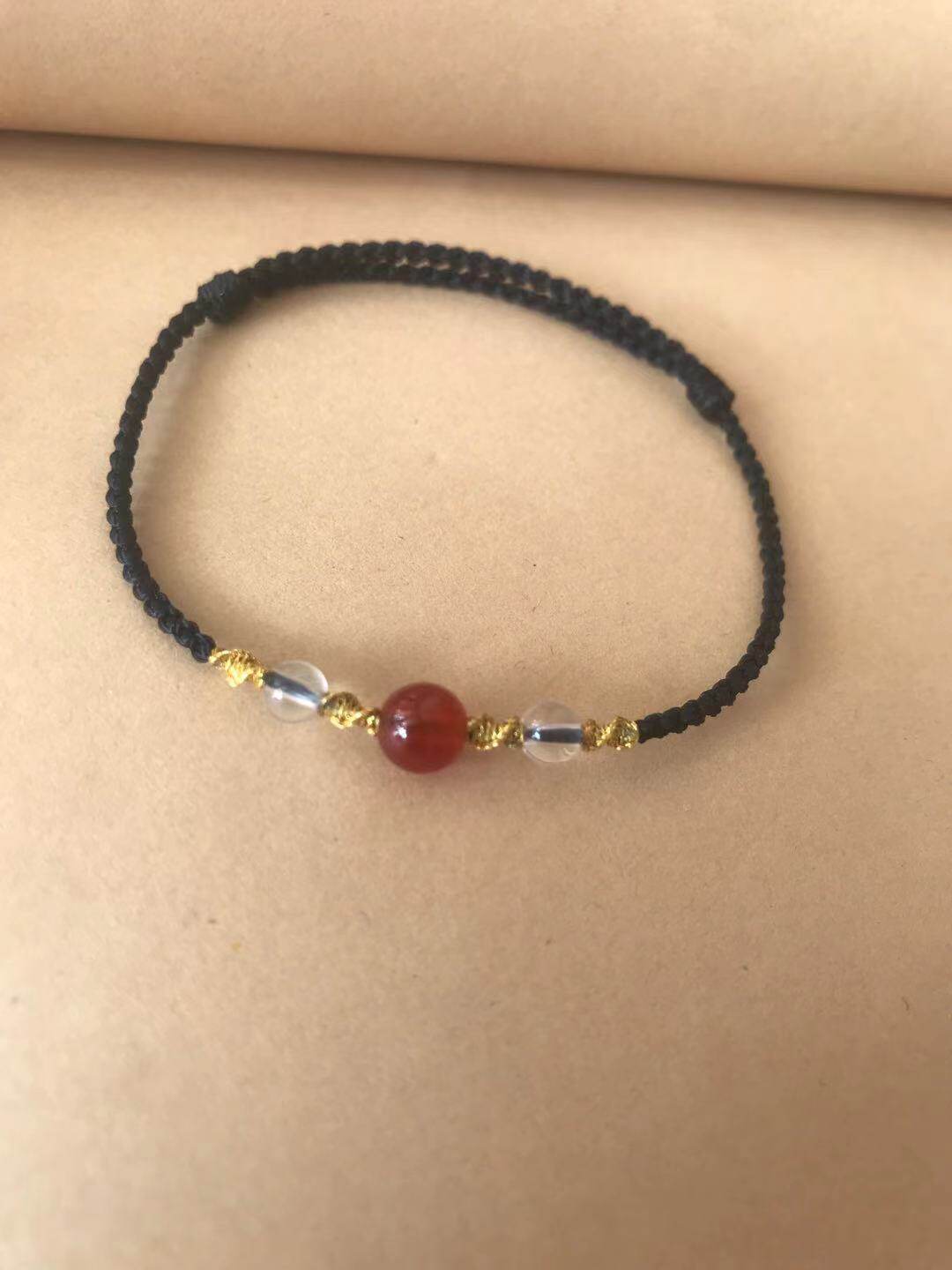 转运红绳手链脚链红玛瑙小众设计
