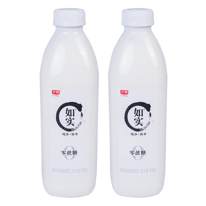 光明如实大桶酸奶950g*2/1桶零蔗糖原味发酵乳低温冷藏营养