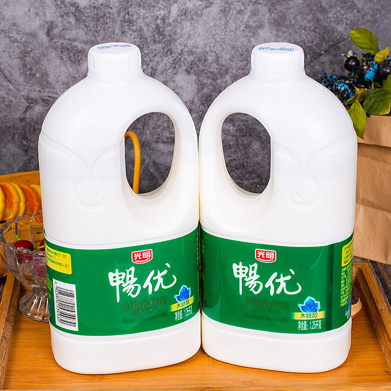 光明畅优1.25kg桶装酸奶植物乳杆菌风味发酵乳低温新鲜家庭装早餐