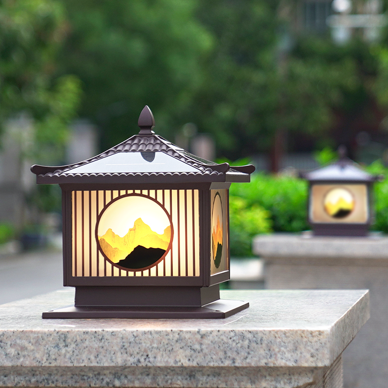 日照金山太阳能柱头灯