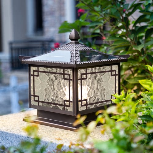 林爵文渊阁太阳能柱头灯围墙灯