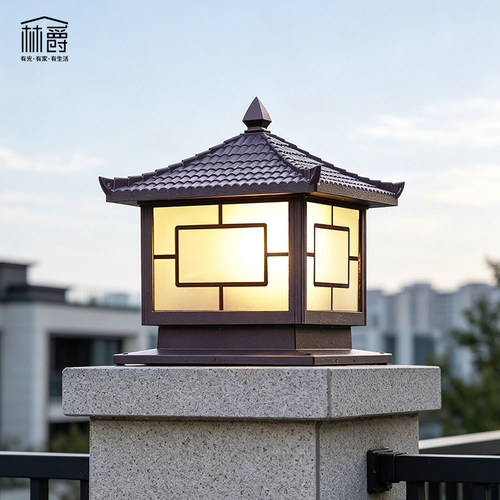 太阳能户外防水接电别墅柱头灯