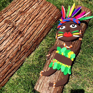 幼儿园森林系墙面装饰 杉树皮手工制作房屋造景防腐复古木板包邮