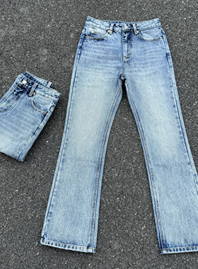 （正确大理石纹）517cleanfit微喇牛仔裤雪花纹通勤顶男百搭长裤