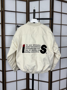 正确版 is三宅米白色飞行夹克外套棉服vibe风格秋冬cleanfit风格