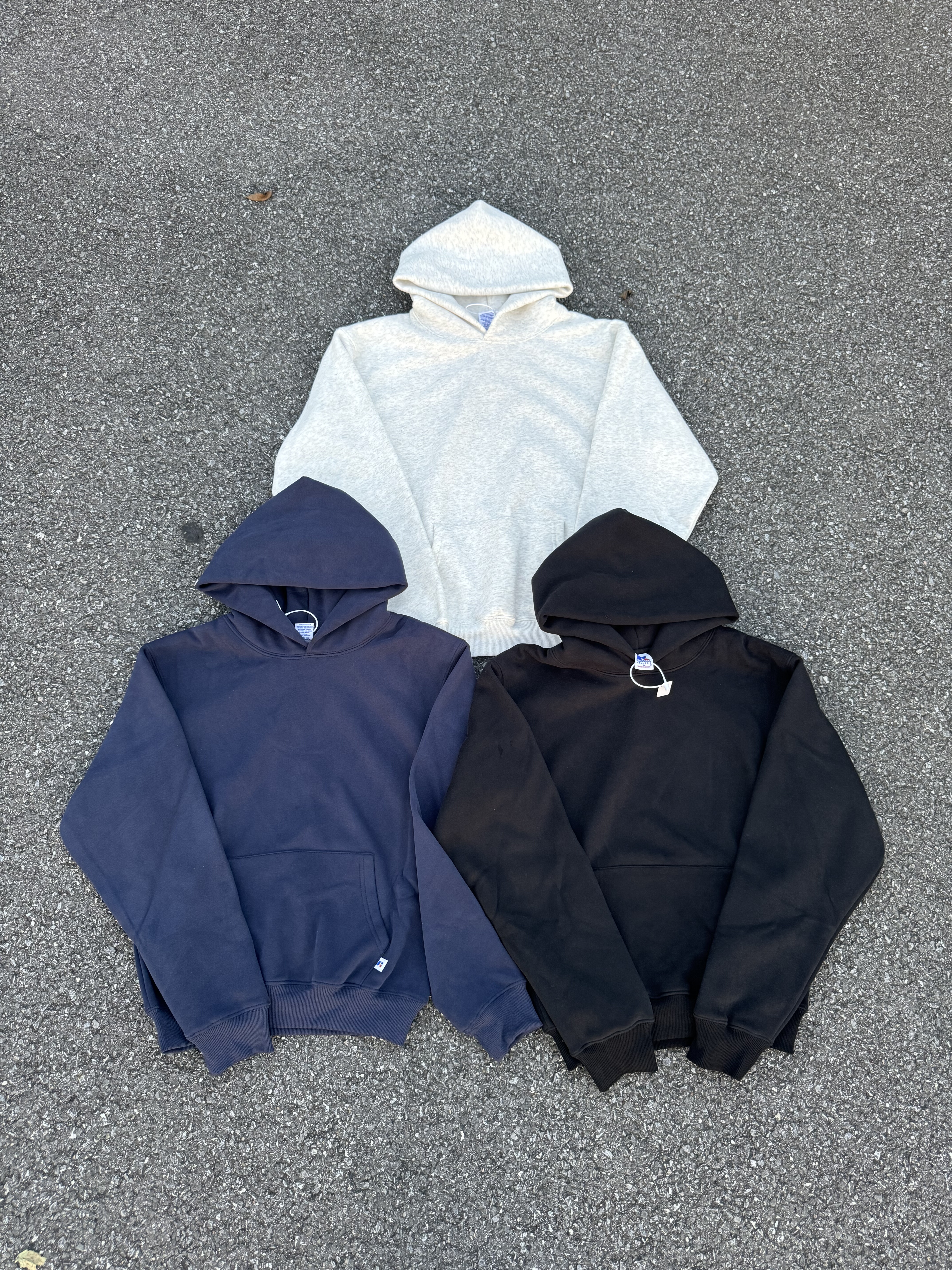 罗素90s纯色基础磨毛连帽卫衣