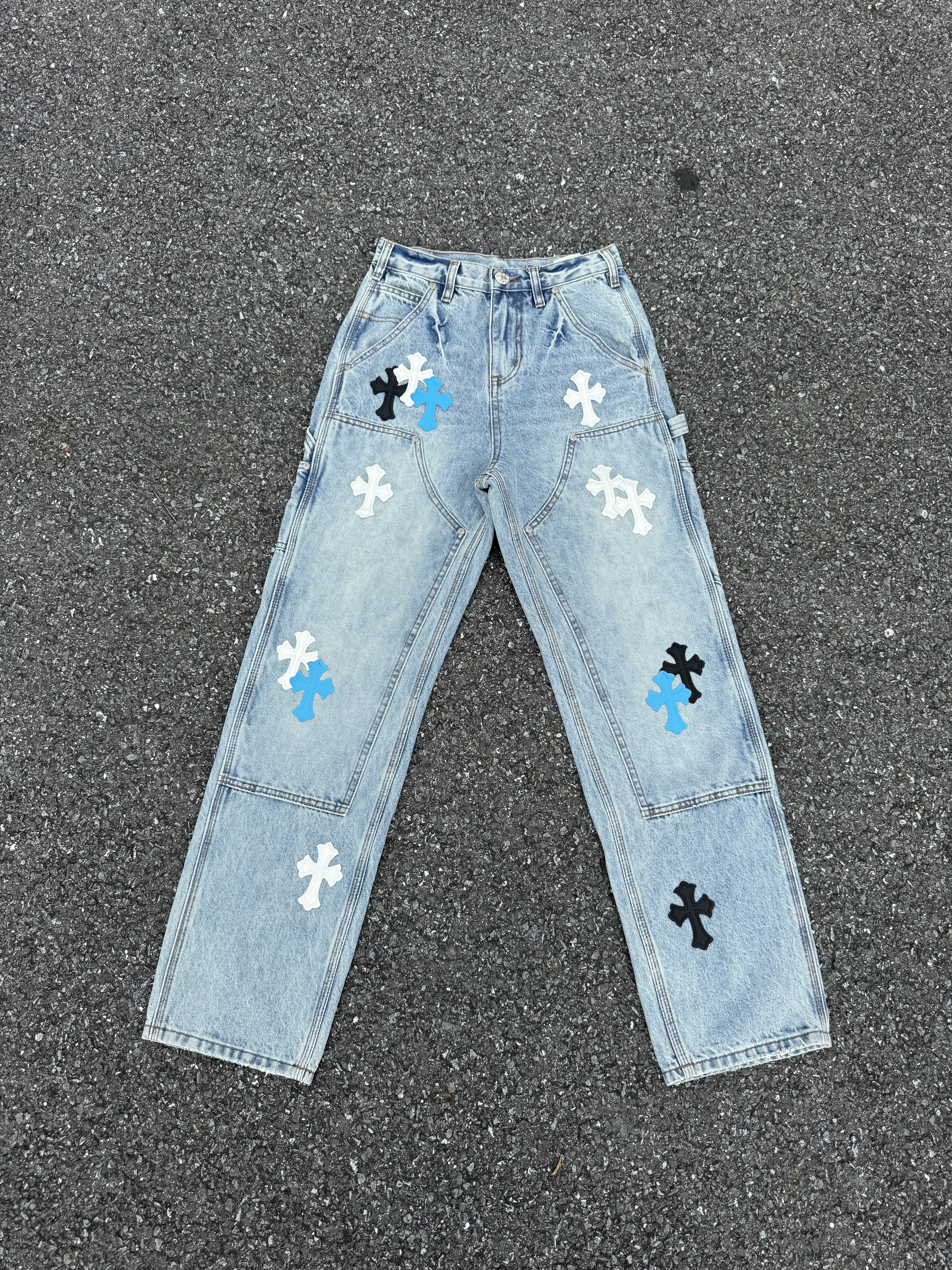 十字架拼皮牛王B73大理石水洗