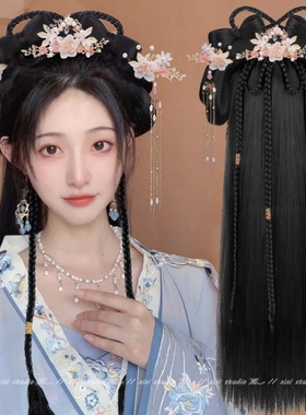 汉服旗袍配饰假发包一体式懒人发型发箍头饰古风马面裙古装发饰女