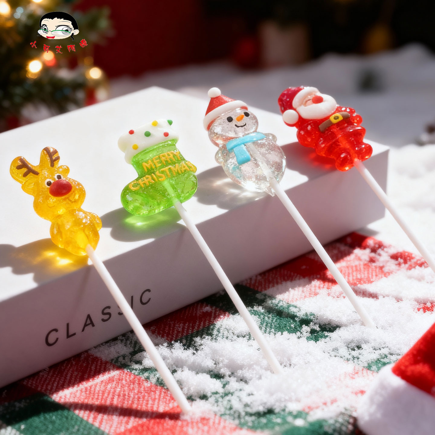 圣诞节棒棒糖礼盒装高颜值网红圣诞老人树硬糖礼物平安夜圣诞糖果