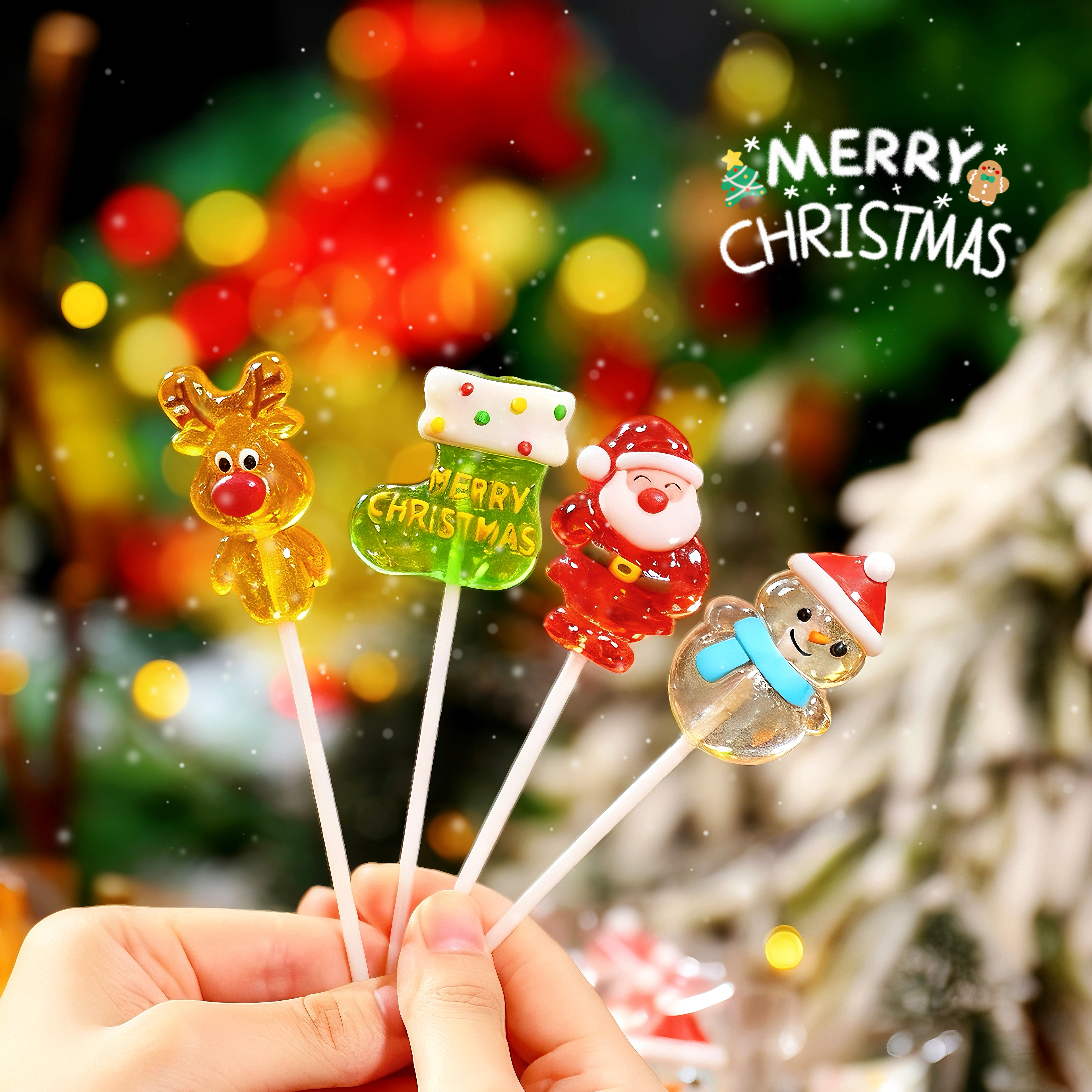 圣诞节糖果圣诞棒棒糖手工可爱雪人圣诞老人礼物平安夜零食小礼物