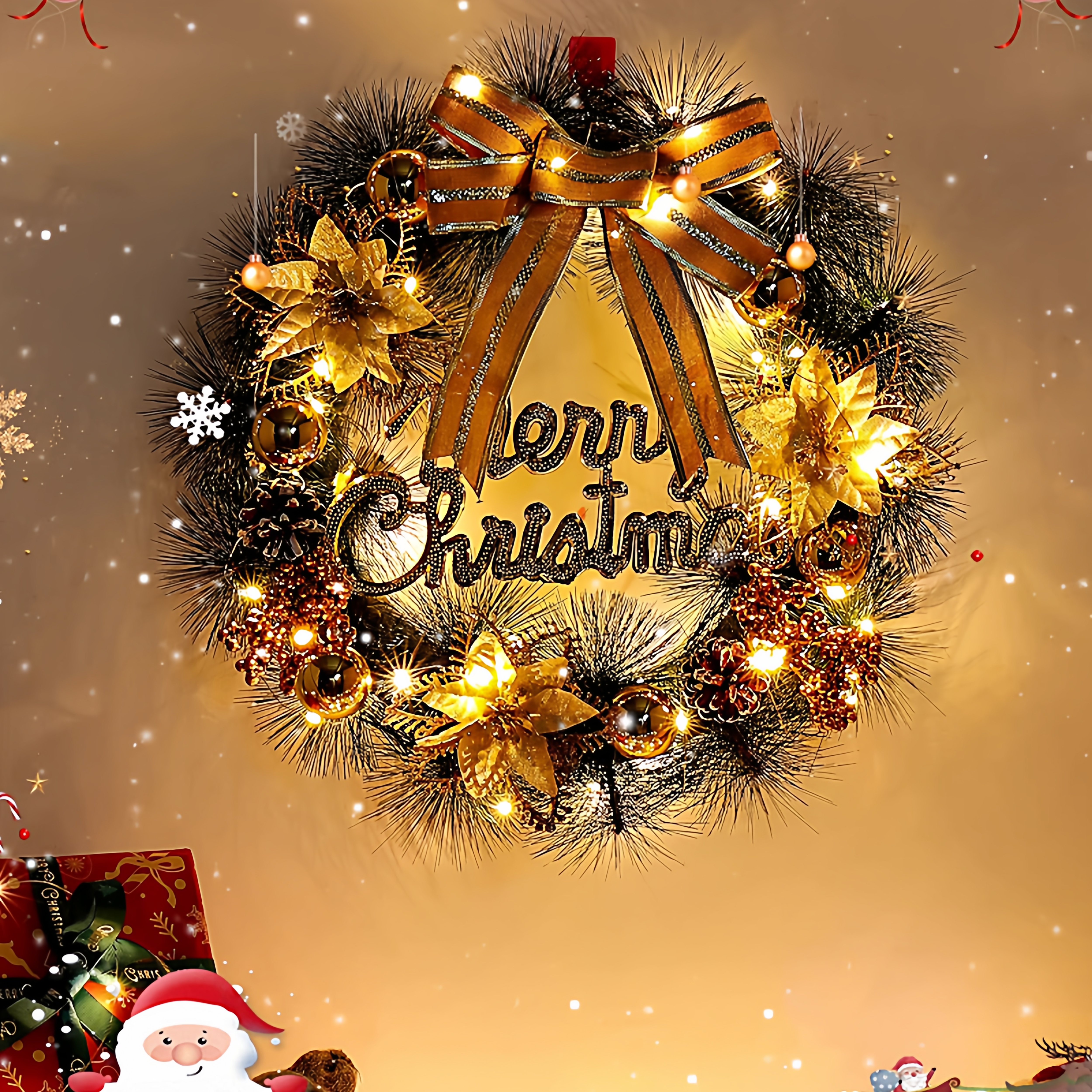 圣诞节装饰品花环氛围布置道具