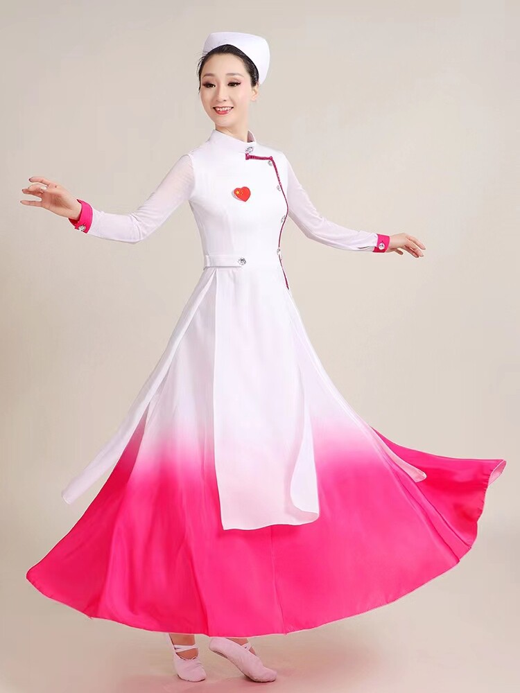 天使舞台套装追梦护士节抗疫医护儿童舞蹈服装女演出服表演服合唱