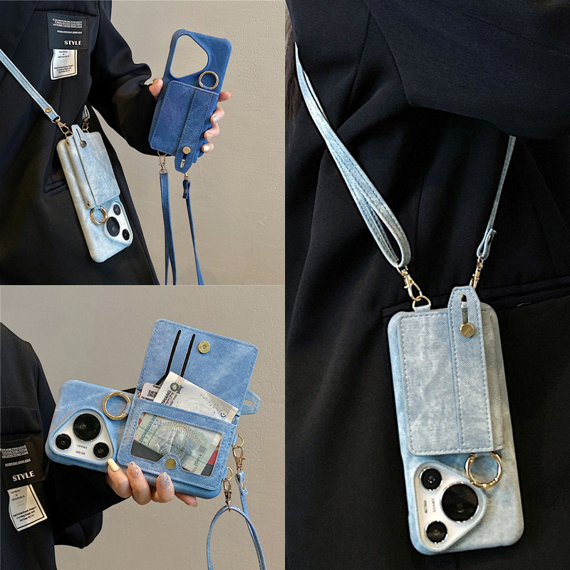 适用荣耀400手机壳牛仔300斜挎200荣耀magic8/7华为nova14/13/12零钱卡包x60女款x50可以背带挂绳pro腕带支架