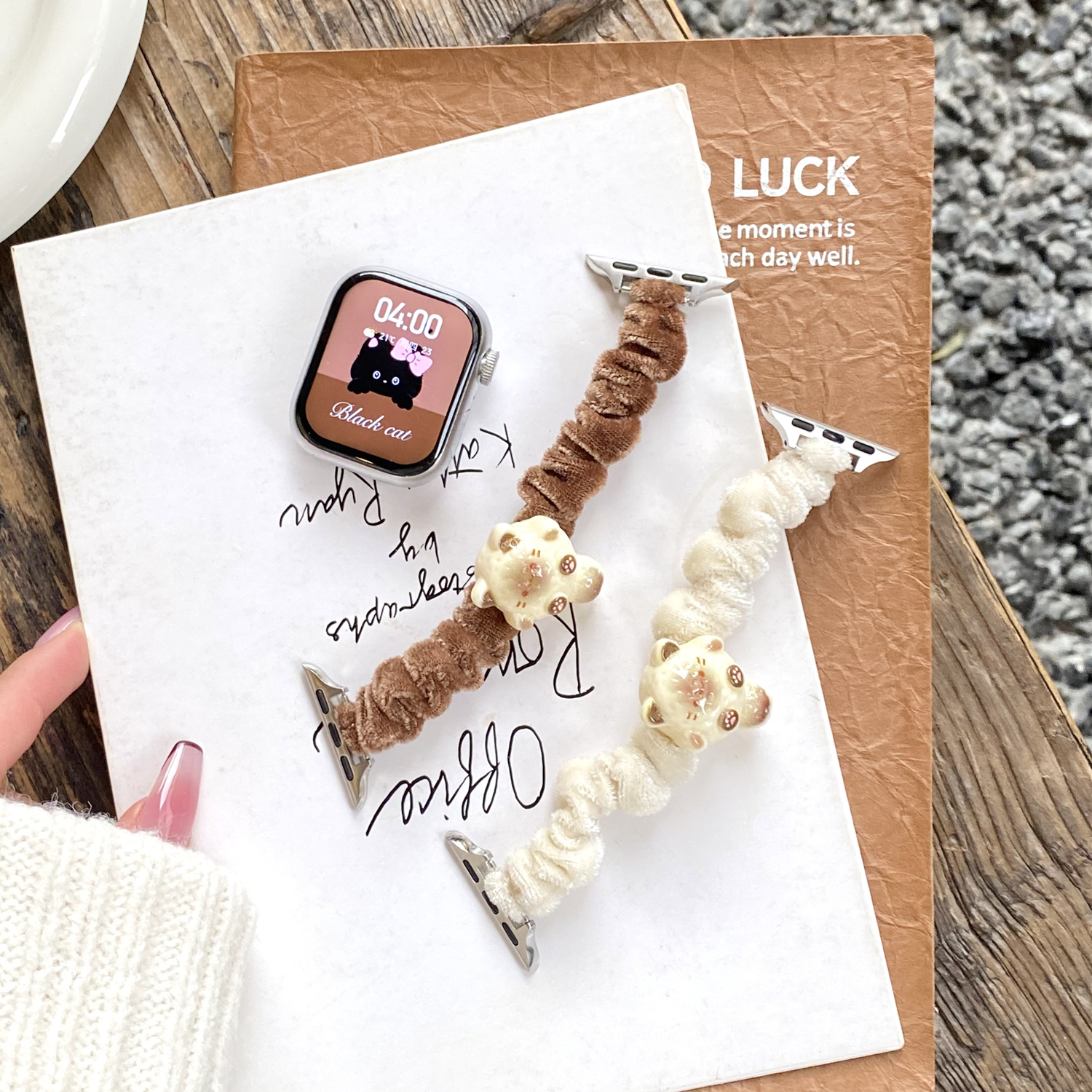 适用华为Fit4pro表带单圈尼龙发圈弹力华为手环10/9/8手表腕带NFC版fit3卡通可爱公仔18mm20女款秋冬透气新款