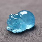 蓝色水晶福猪魔鬼蓝海蓝宝石十二生肖小猪卡通萌宠吊坠路路通桶珠