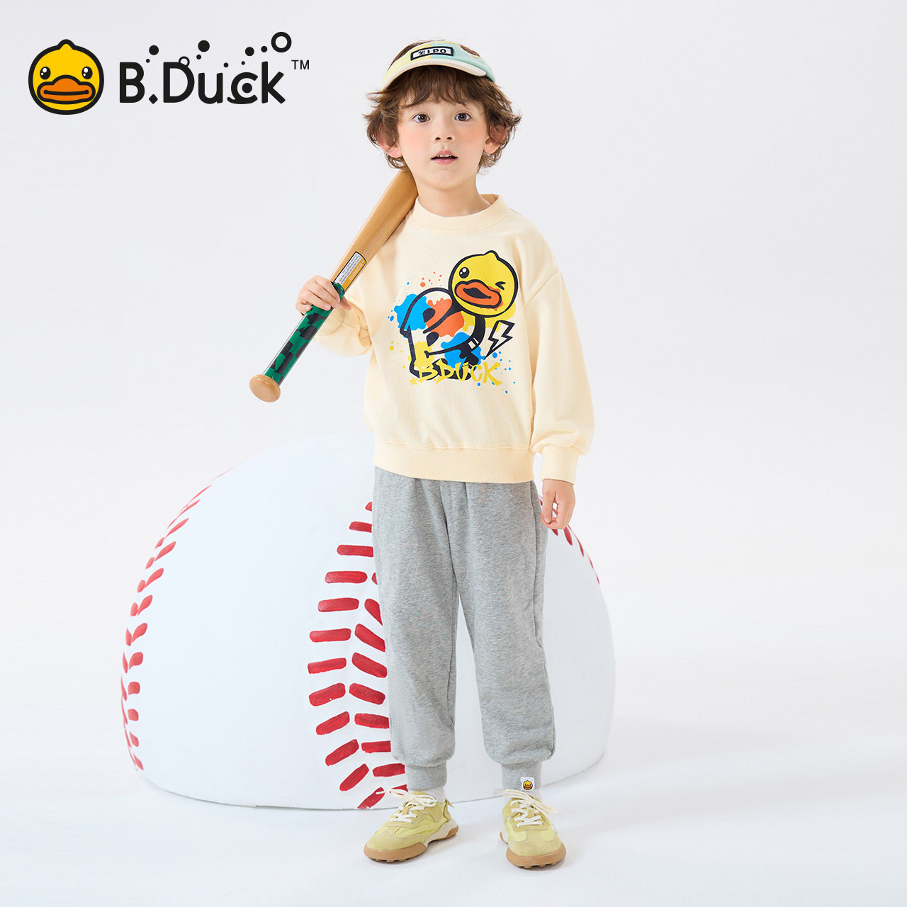 【套装】bduck小黄鸭童装男童套装春装2025新款卫衣裤子两件套潮