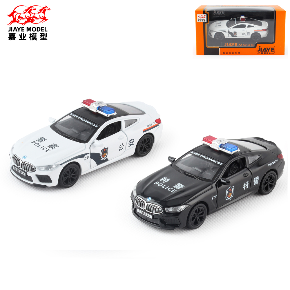 宝马M8警车嘉业车模合金车136