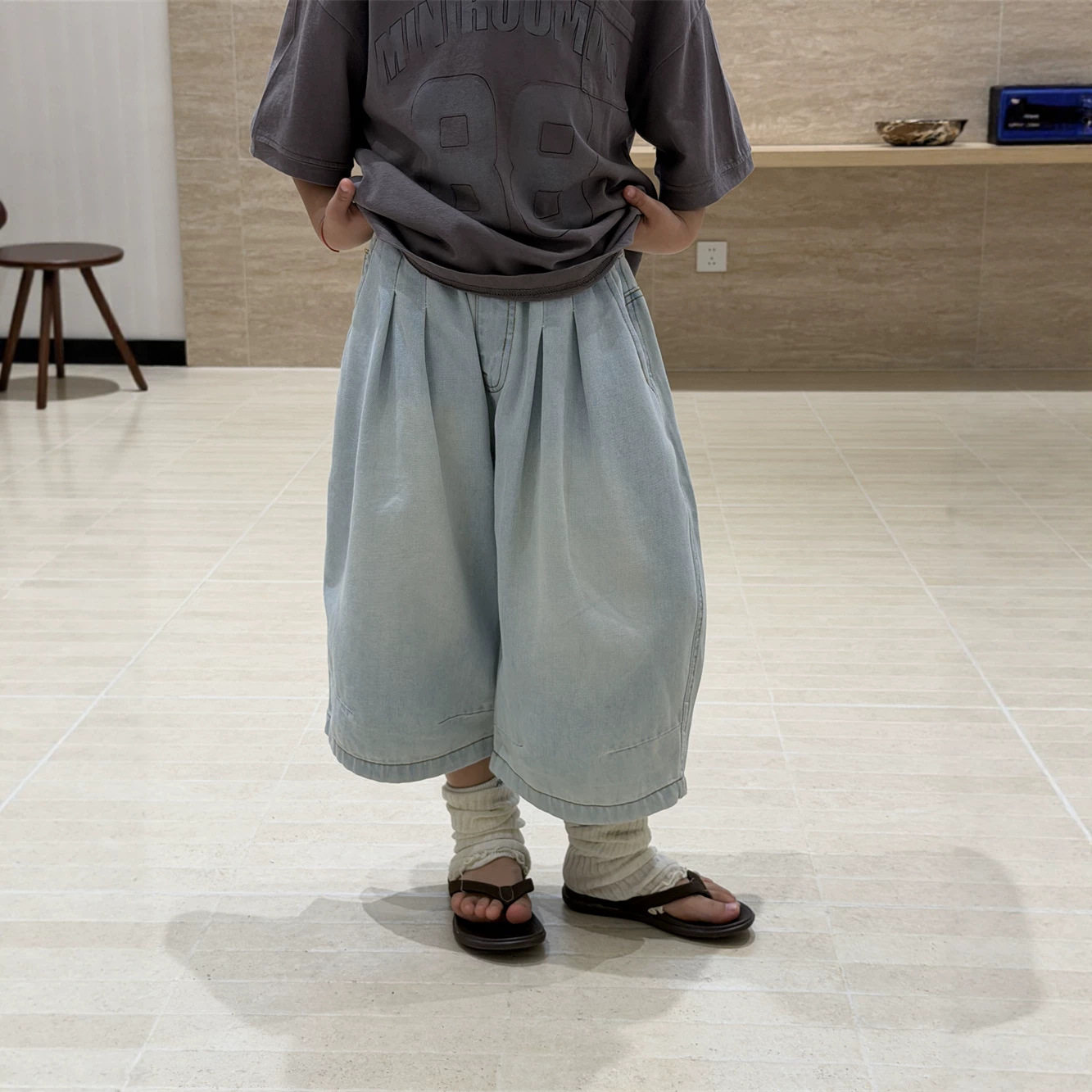 2026夏季新款韩版儿童薄款宽松牛仔7分裤男女童休闲百搭气球裤潮
