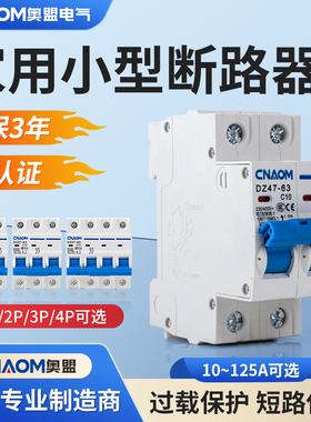 DZ47-63小型断路器空气开关1p2p3p4p家用空开开关漏电6a-32a-63a