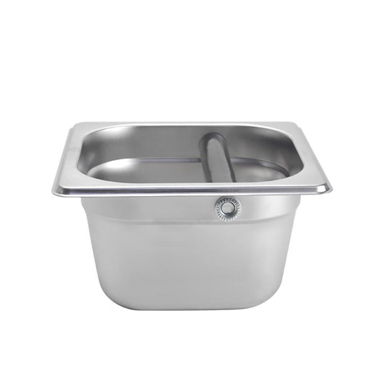 器物集无磁不锈钢咖啡粉渣桶实木咖啡粉渣盒敲渣盒敲渣槽废渣盒大