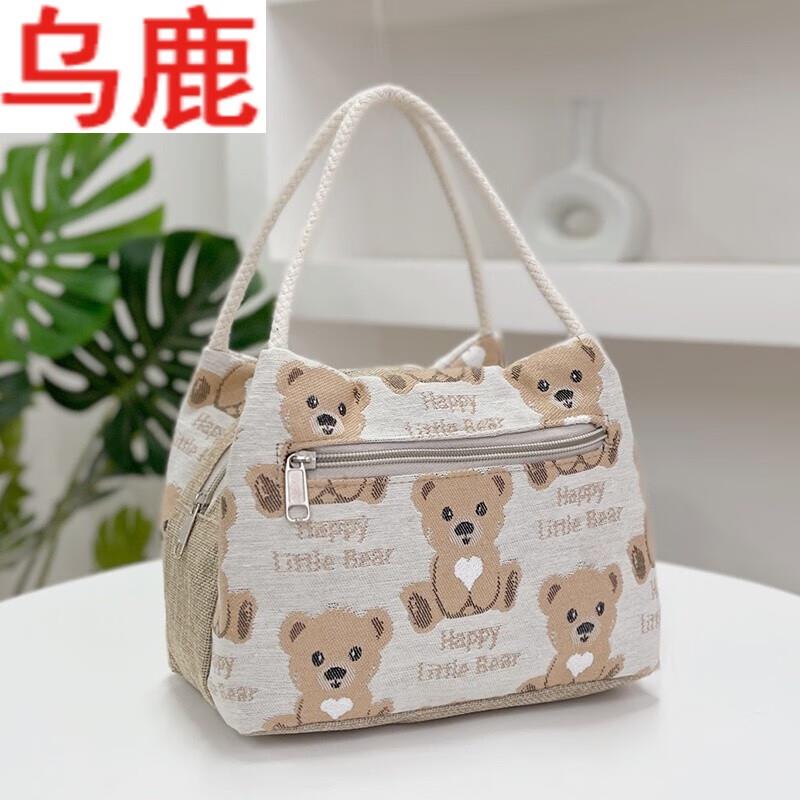 手提包便当袋女2022新款饭盒夏季迷你时尚外出小布袋妈咪手提袋子
