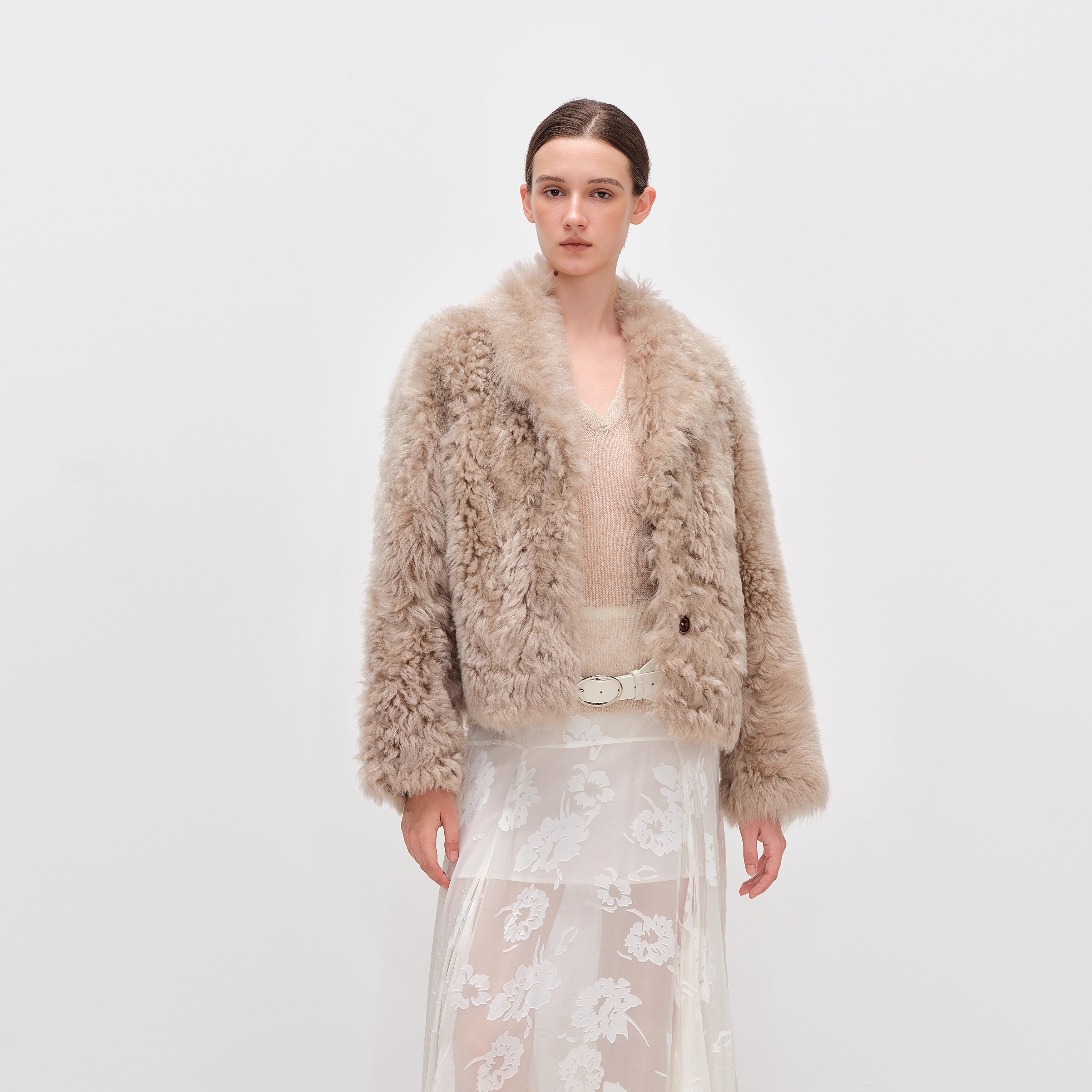 DESERTO 小野家西班牙进口托斯卡纳皮毛一体皮草外套女丨罗马假日