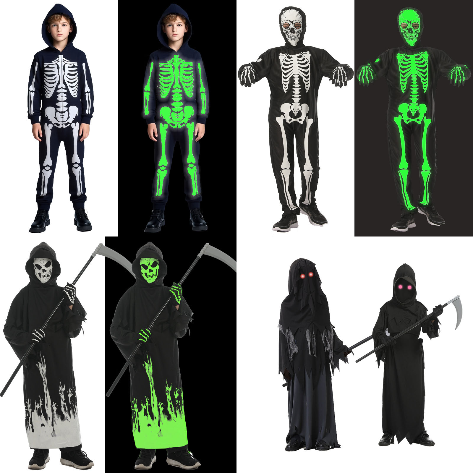 万圣节儿童服装男童cos发光