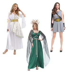 万圣节舞会服饰 cos角色扮演古希腊女神雅典娜公主自由女神衣服